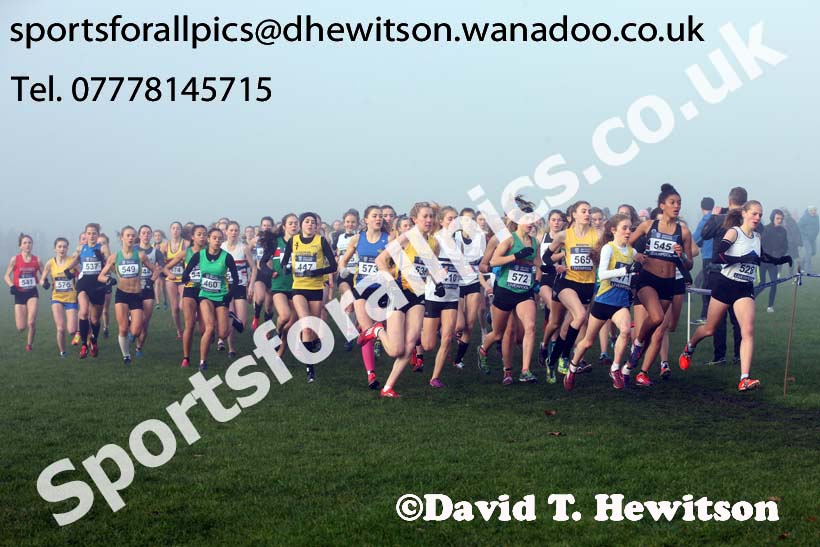 Womens under-17s and Juniors, European Cross Country Trials, Sefton Park, Liverpool. Photo: David T. Hewitson/Sports for All Pics